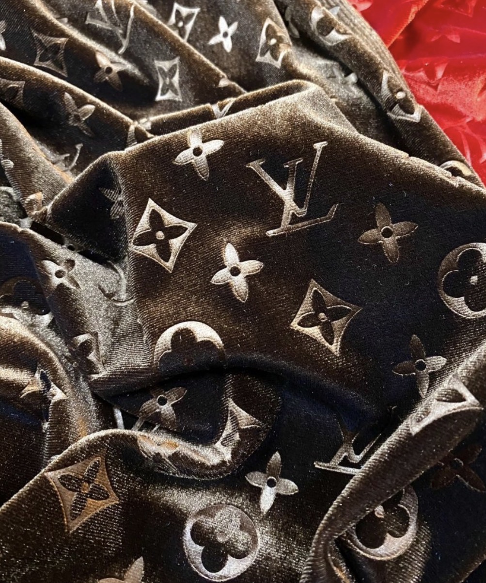 Brown LV monogram fabric