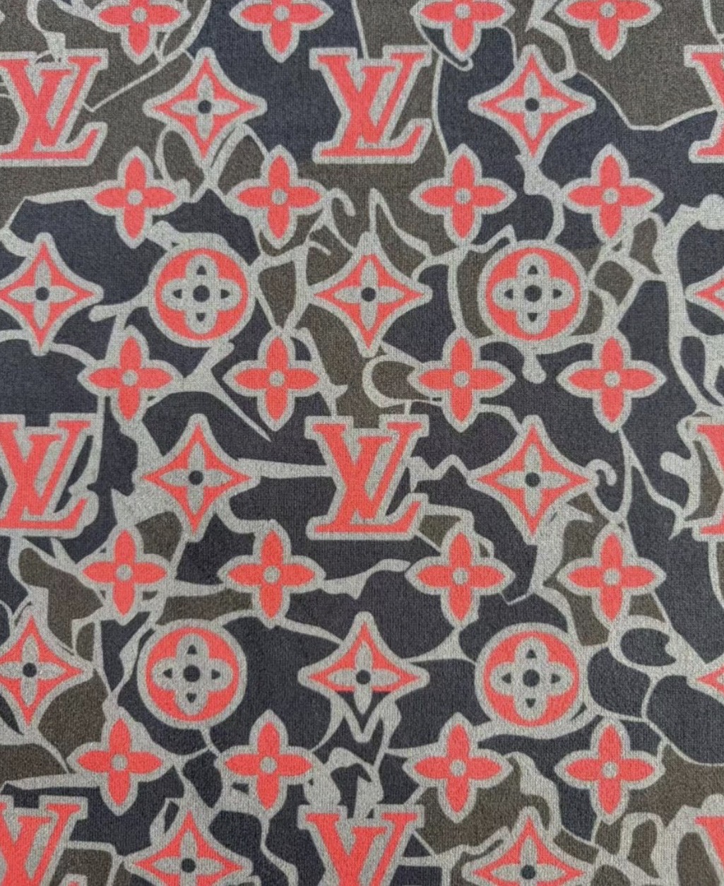 Red & gray LV fabric